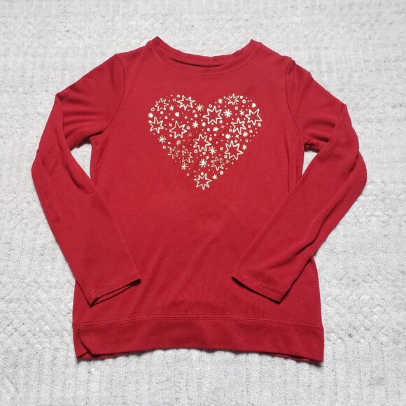 Cat & Jack Other - Cat & Jack Heart Graphic Long Sleeve Top Size M 7/8
